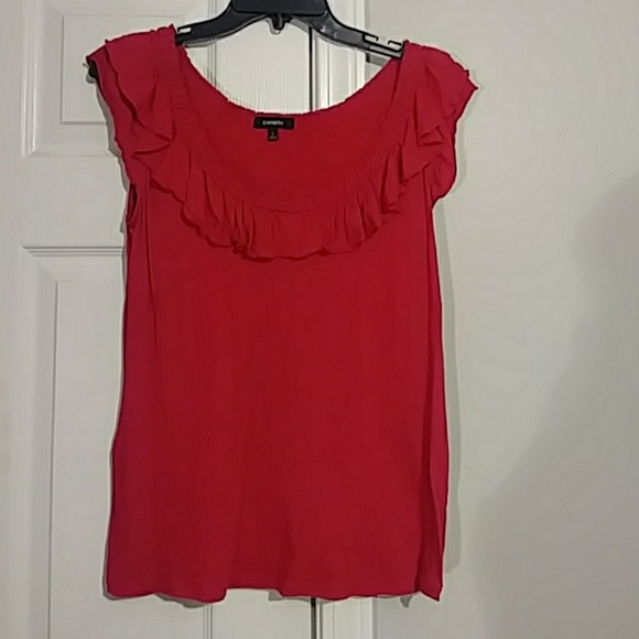 Express Tops Fuchsia Ruffle Blouse Poshmark